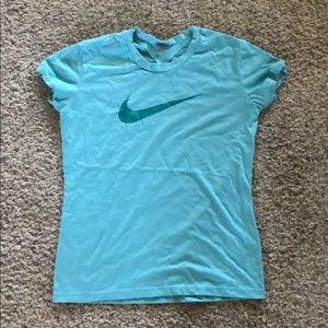 Nike blue turquoise workout tee t-shirt GUC Medium